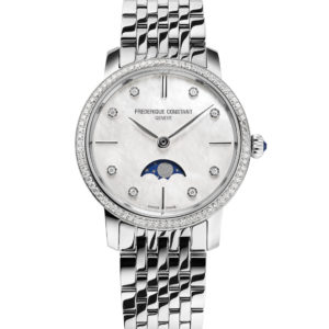 Montre Frédérique Constant Slimline Moon Phase Lunette Diamants