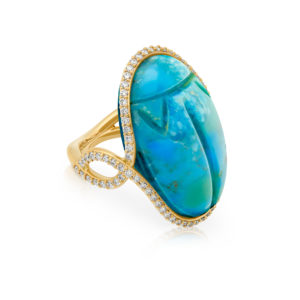 Bague Grand Scarabée Turquoise Rita & Zia SBG-52203