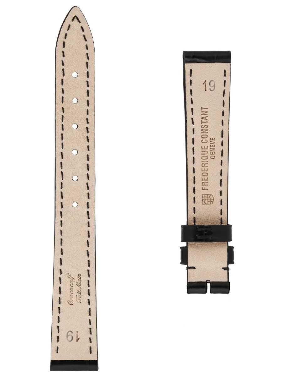 Bracelet Frédérique Constant XL 19mm cuir noir FCS-B19X16